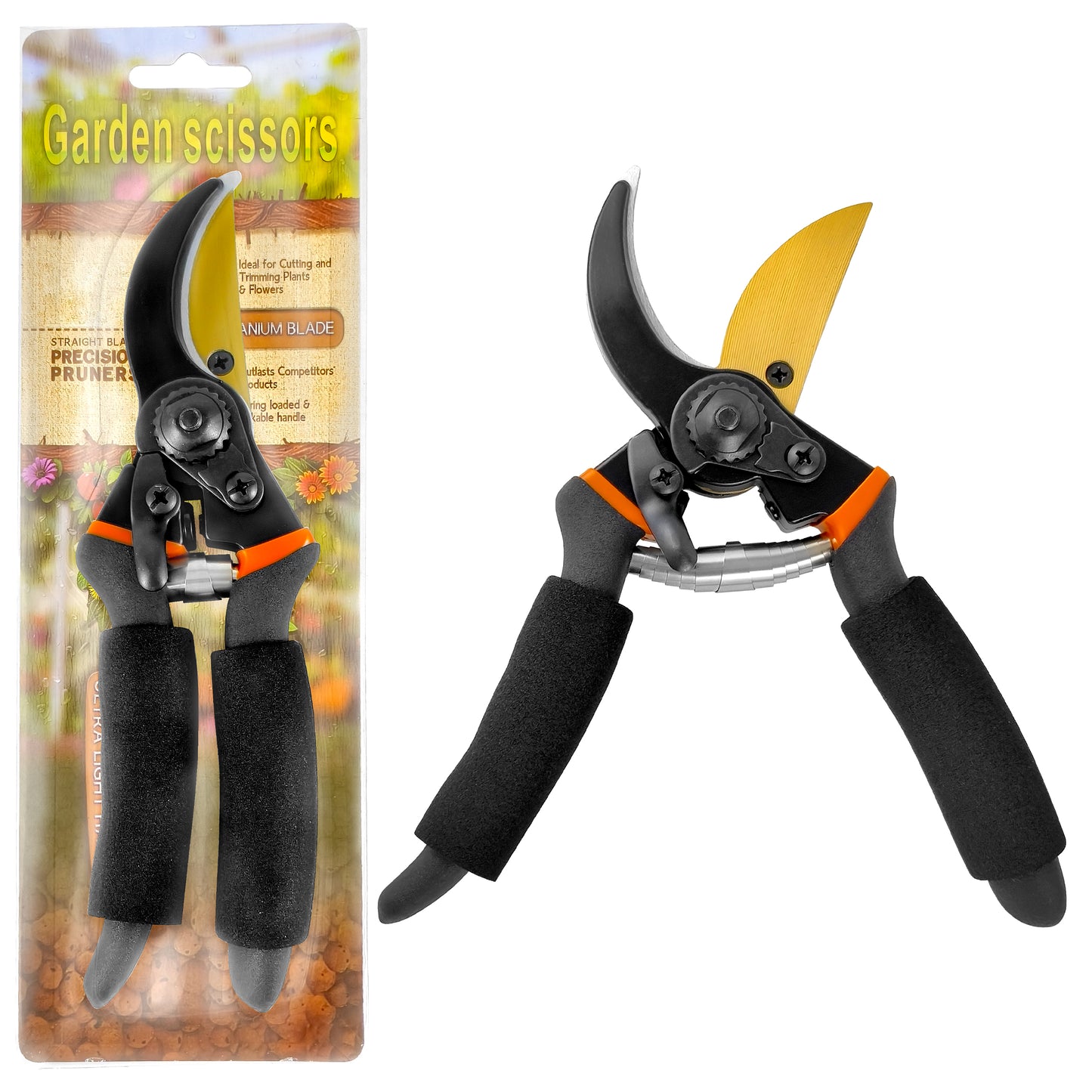 8" Professional Pruner Garden Tools - Premium Bypass Pruning Shears